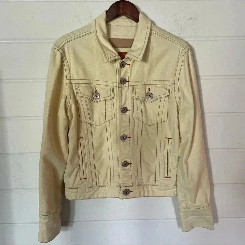 Christopher Blue Women’s Pale Yellow Jean Jacket Size Large